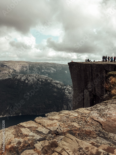 view from the top of the mountain. fjord