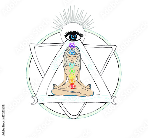 Woman with third eye, psychic supernatural senses 