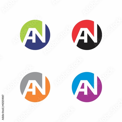Abstract Initials Letters AN Logo Vector 001