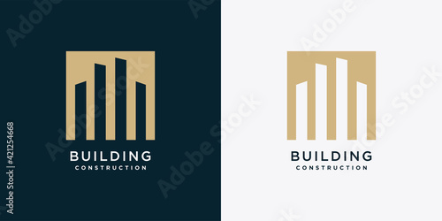 Building logo design template with creative concept