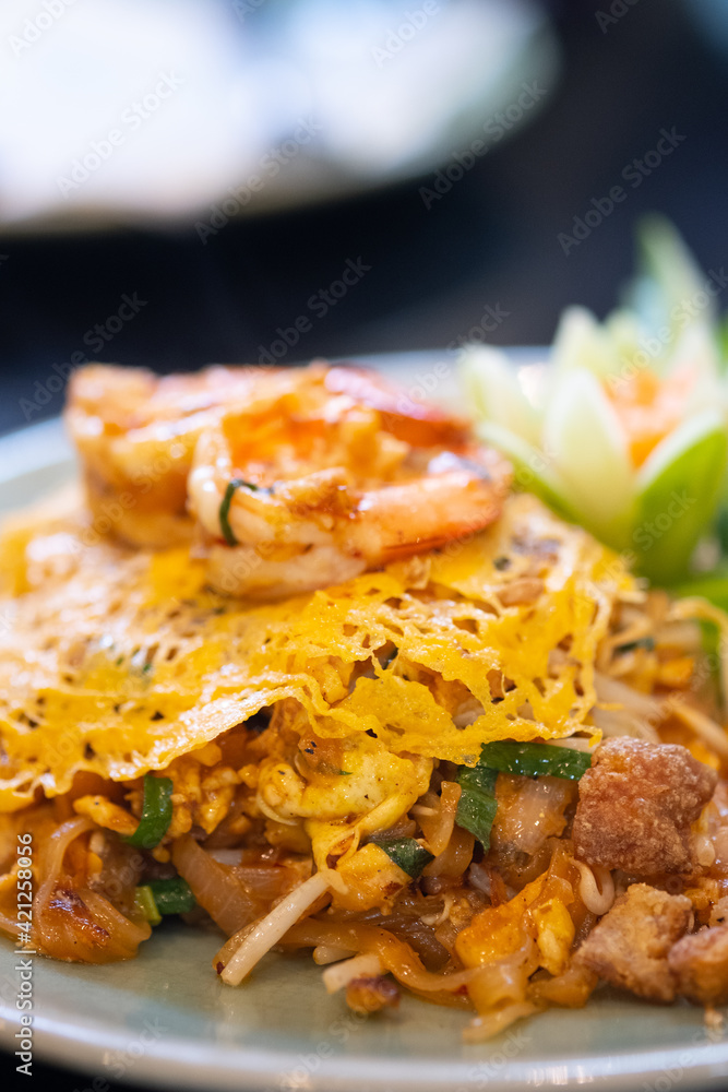 Pad Thai Shrimp, one of most favorite and famous Asian Thai street fast food Pad Thai Shrimp, one of most favorite and famous Asian Thai street fast food