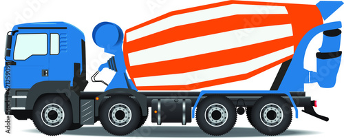 Concrete Mixer Truck vector illustration, EPS 10