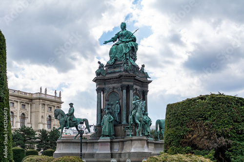 Monument to the Empress Maria Teresa Walburga Amalia Christina of Habsburg in the City Center of Vienna  Austria. Maria Teresia ruled the Austrian Empire from 1740 to 1780. 