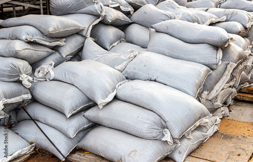 Sandbags for flood defense or military use