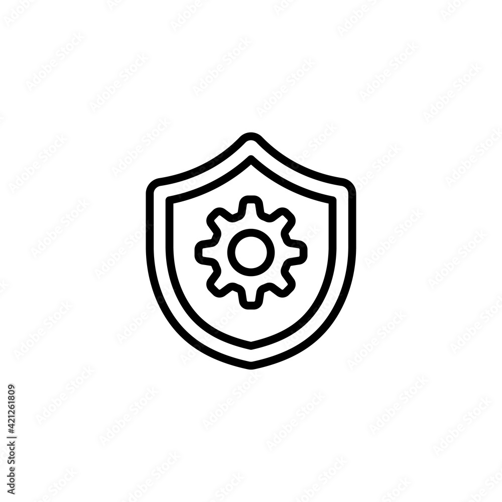 Obraz premium Protection shield icon in vector. Logotype