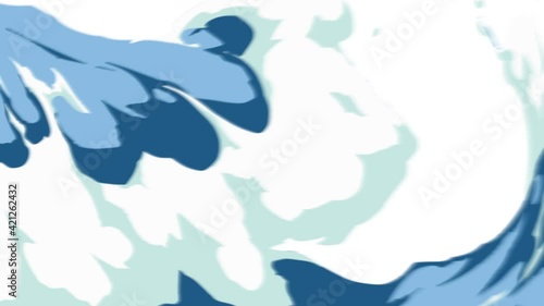 Liquid transitions. Animation of beautiful water surface moving. Alpha channel included