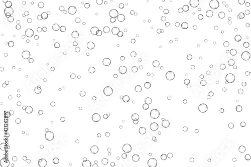 Air bubbles, oxygen, champagne crystal clear, isolated on white background modern design. Vector illustration EPS 10.