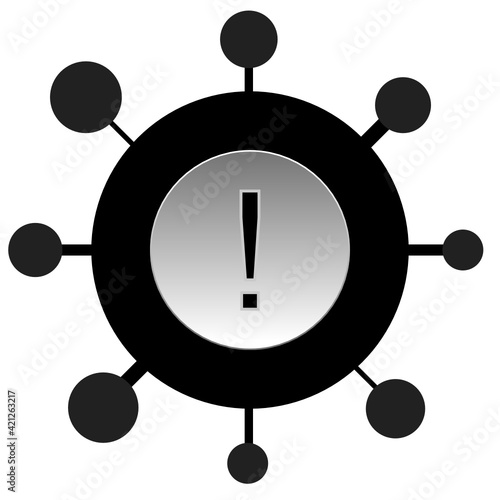 Corona Covid 19 SARS Virus Pandemie Exclamation mark Black and White