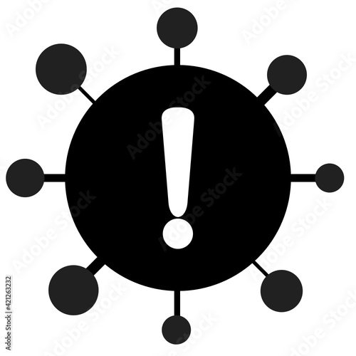 Corona Covid 19 SARS Virus Pandemie Exclamation mark Black and White