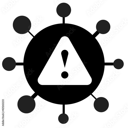 Corona Covid 19 SARS Virus Pandemie Exclamation mark Black and White