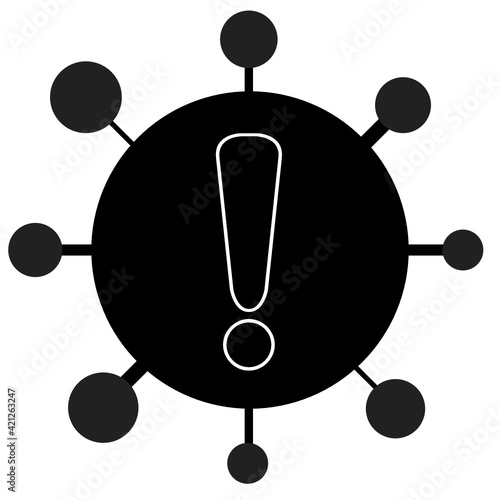 Corona Covid 19 SARS Virus Pandemie Exclamation mark Black and White