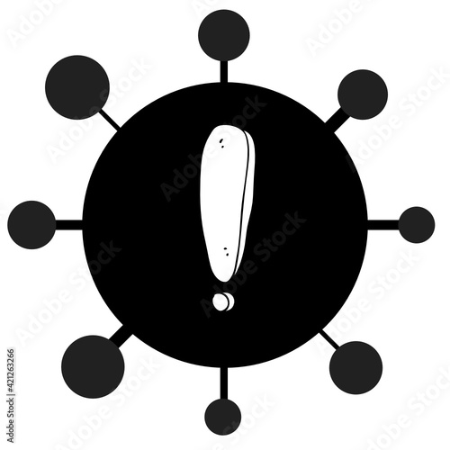 Corona Covid 19 SARS Virus Pandemie Exclamation mark Black and White
