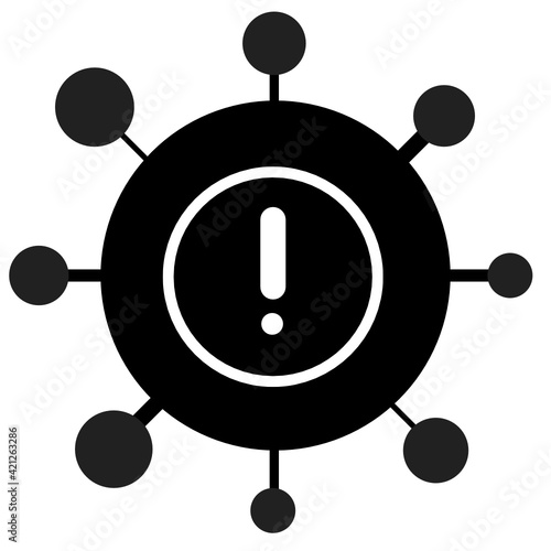 Corona Covid 19 SARS Virus Pandemie Exclamation mark Black and White