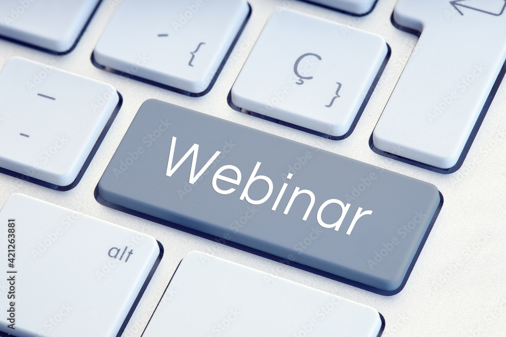 Webinar word on gray computer Keyboard Key Webinar word on gray computer Keyboard Key