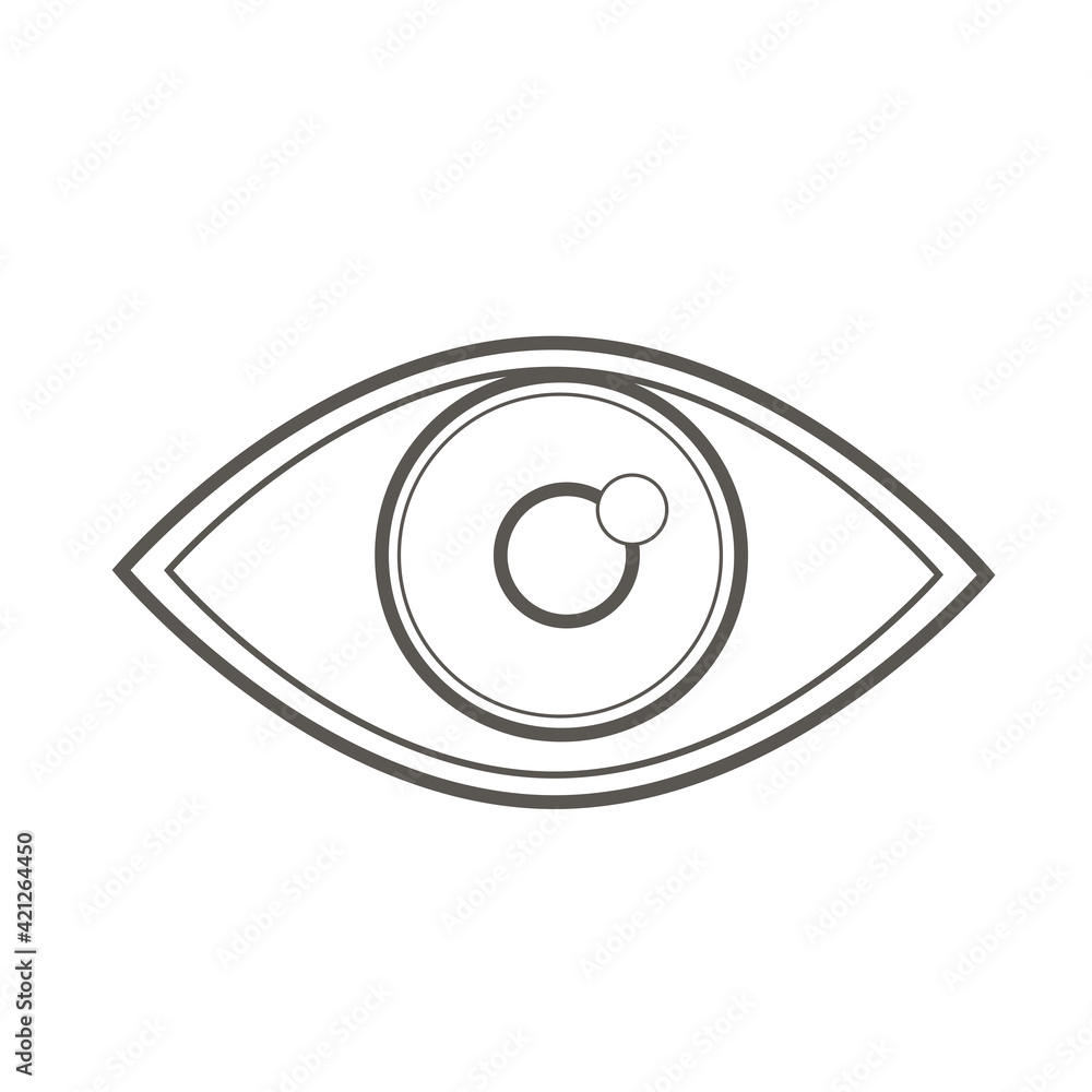 Human eye. Simple vector monochrome illustration on white Human eye. Simple vector monochrome illustration on white