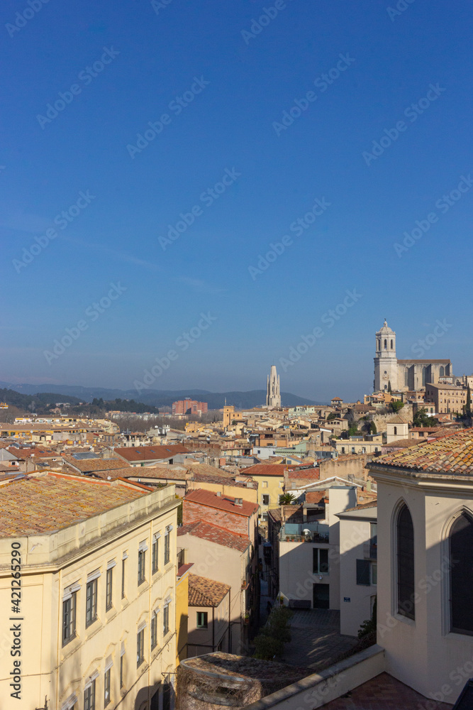 Obraz premium Landscape of the City of Girona in Catalonia,