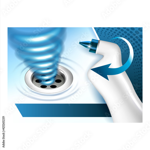 Drain Cleaner Blank Package Promo Banner Vector