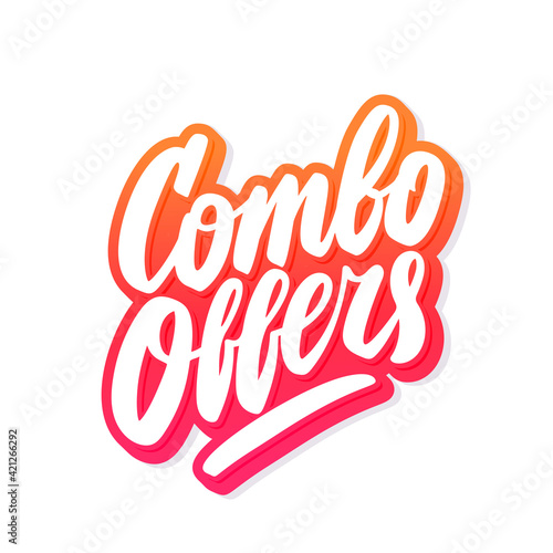 Combo offers. Vector handwritten lettering banner.