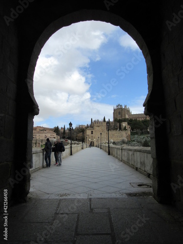 Saint Martin's Bridge (Puente de San Martn) located in Toledo, Spain over the river Tagus  photo