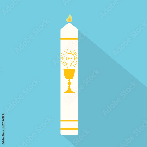 first holy communion candle icon- vector illustration