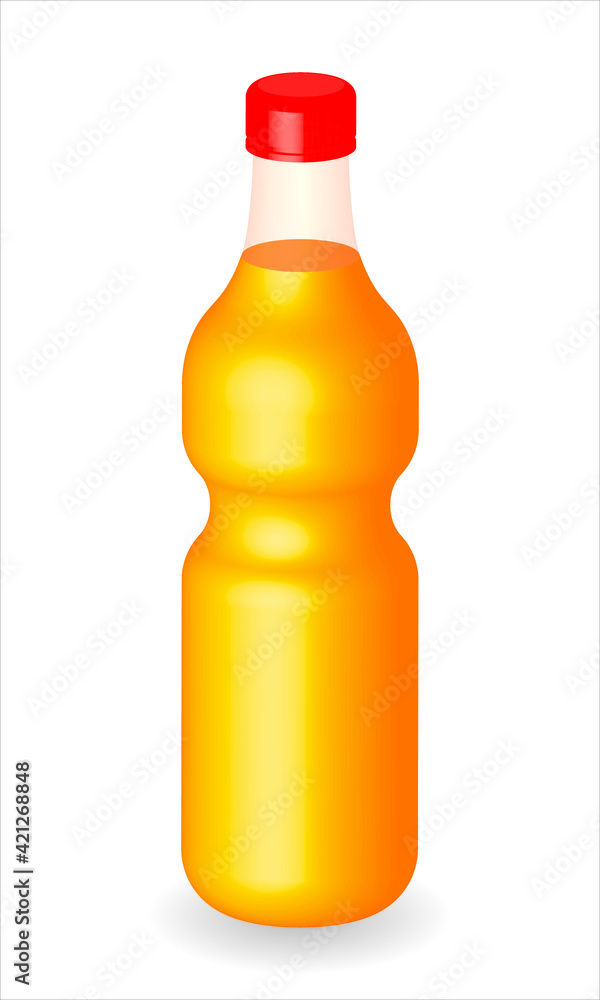 orange juice bottle, 3d like, vector illustration orange juice bottle, 3d like, vector illustration