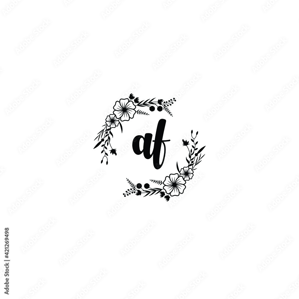 AF initial letters Wedding monogram logos, hand drawn modern minimalistic and frame floral templates AF initial letters Wedding monogram logos, hand drawn modern minimalistic and frame floral templates
