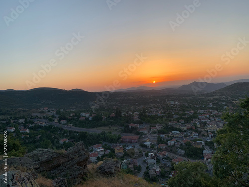 sunset over the mountains