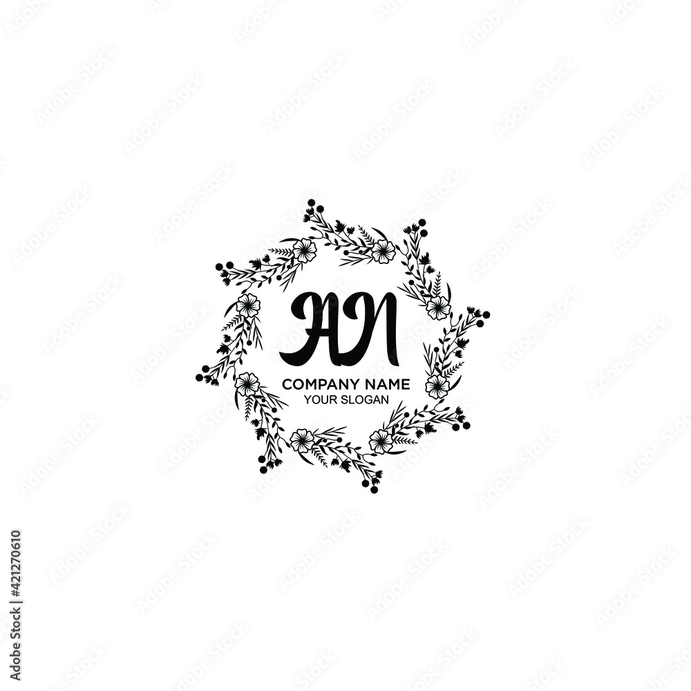 AN initial letters Wedding monogram logos, hand drawn modern minimalistic and frame floral templates AN initial letters Wedding monogram logos, hand drawn modern minimalistic and frame floral templates