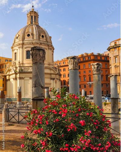 Summer sites and flowers around the Roman Forum