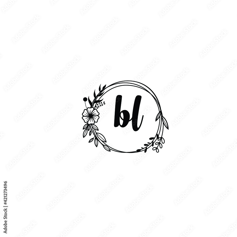 BL initial letters Wedding monogram logos, hand drawn modern minimalistic and frame floral templates BL initial letters Wedding monogram logos, hand drawn modern minimalistic and frame floral templates