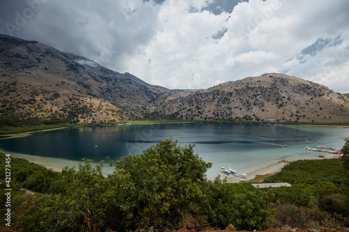 Kurna or Kournas is the largest freshwater lake in Crete. photo