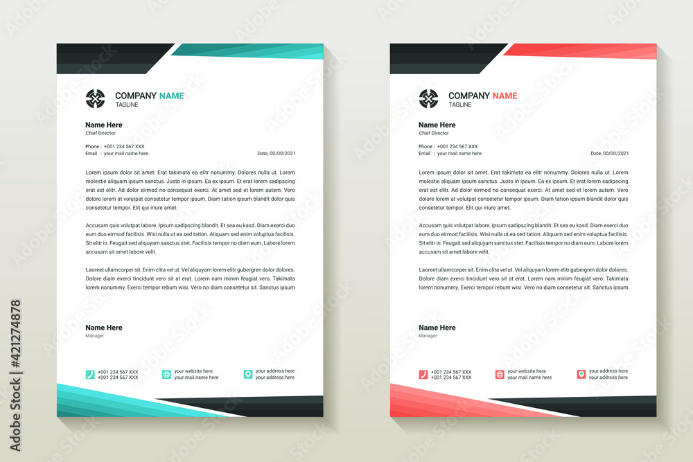Letterhead design template. Creative and clean modern business letterhead template. Illustration vector