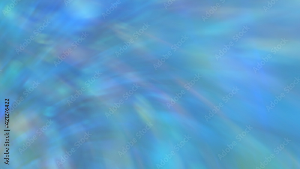 Fototapeta premium Abstract blue gradient blurred background with rainbow highlights.