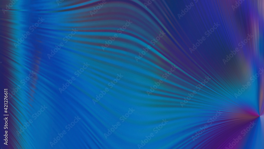 Abstract blue gradient blurred background with rainbow highlights.