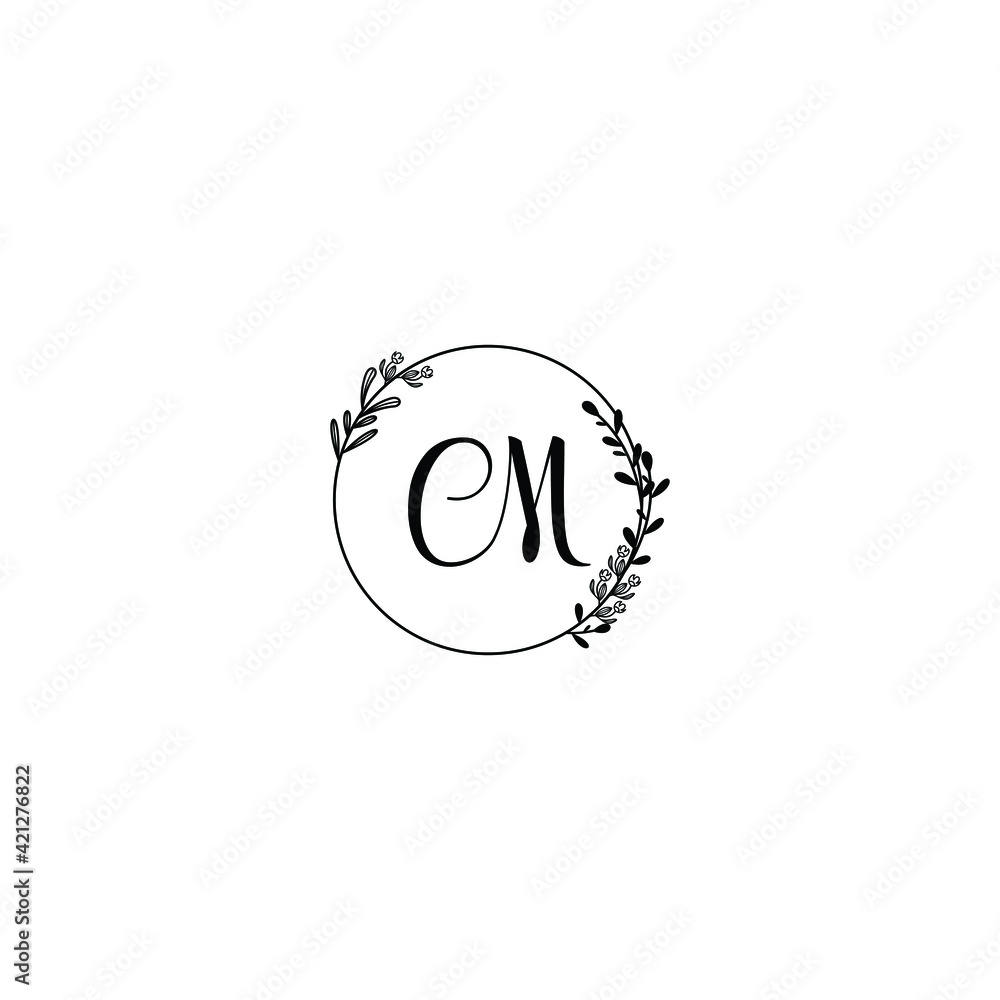 CM initial letters Wedding monogram logos, hand drawn modern minimalistic and frame floral templates CM initial letters Wedding monogram logos, hand drawn modern minimalistic and frame floral templates