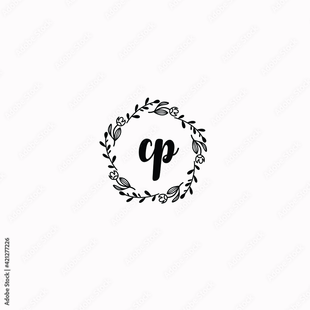 CP initial letters Wedding monogram logos, hand drawn modern minimalistic and frame floral templates CP initial letters Wedding monogram logos, hand drawn modern minimalistic and frame floral templates