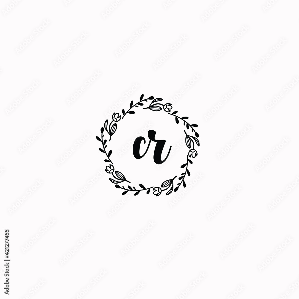 CR initial letters Wedding monogram logos, hand drawn modern minimalistic and frame floral templates CR initial letters Wedding monogram logos, hand drawn modern minimalistic and frame floral templates