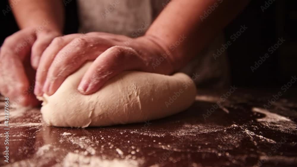 Dough in process of making bakery at restaurant kitchen Dough in process of making bakery at restaurant kitchen