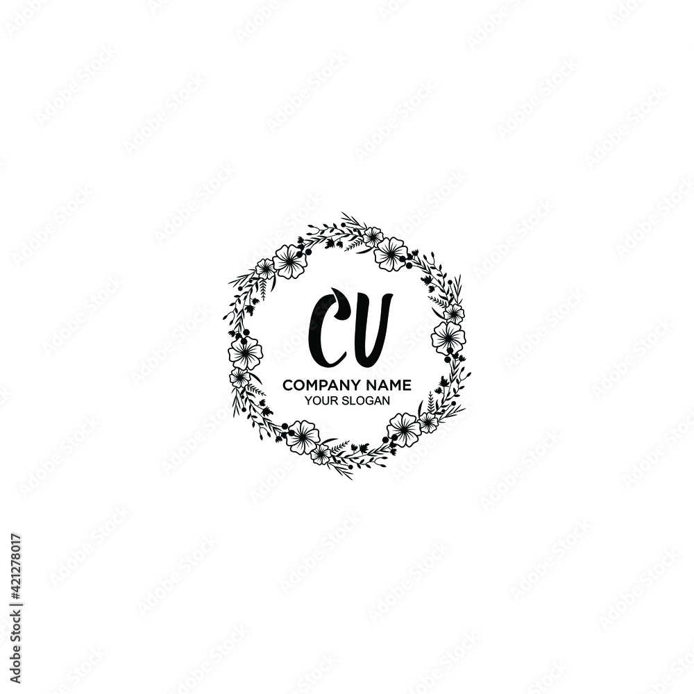 CV initial letters Wedding monogram logos, hand drawn modern minimalistic and frame floral templates CV initial letters Wedding monogram logos, hand drawn modern minimalistic and frame floral templates