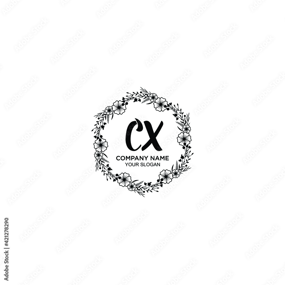 CX initial letters Wedding monogram logos, hand drawn modern minimalistic and frame floral templates CX initial letters Wedding monogram logos, hand drawn modern minimalistic and frame floral templates