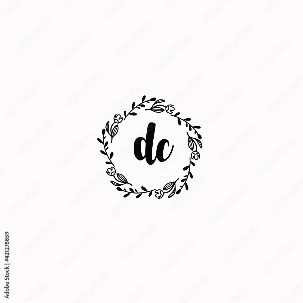 DC initial letters Wedding monogram logos, hand drawn modern minimalistic and frame floral templates DC initial letters Wedding monogram logos, hand drawn modern minimalistic and frame floral templates