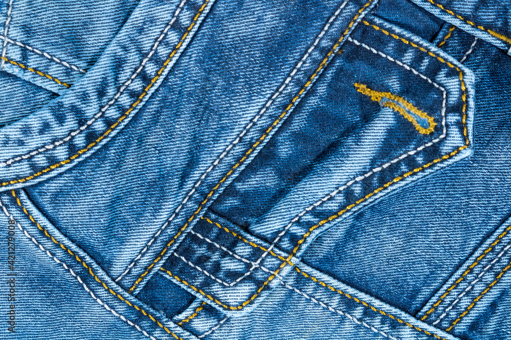 Bright denim with a neatly stitched seam. Bright denim with a neatly stitched seam.