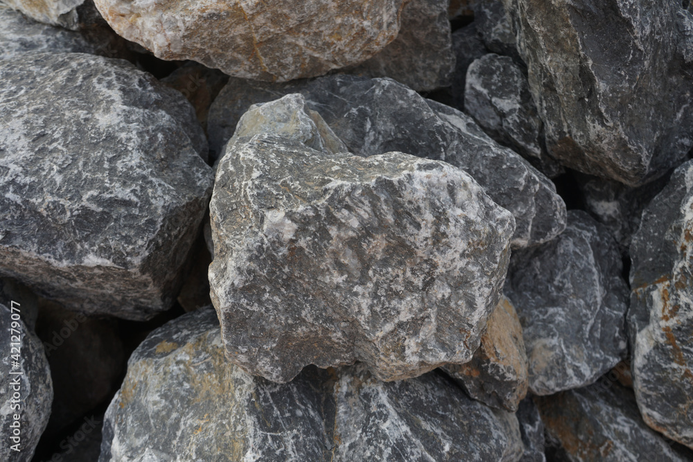 Limestone rock in Quarry, limestone mining