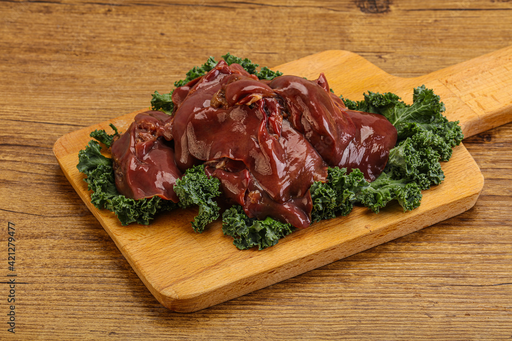 Raw chicken liver for cooking