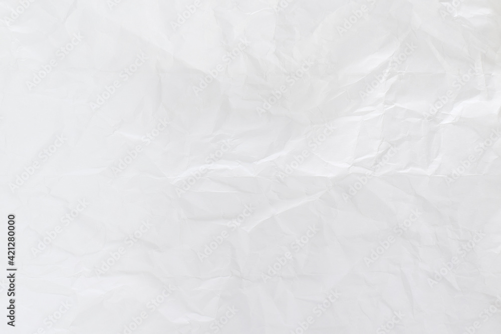 Crumpled white paper sheet texture