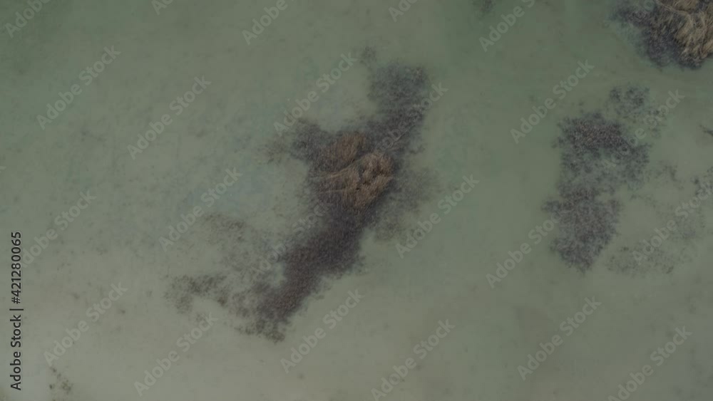 Aerial view drone flight over lake in Kinnekulle Sweden Aerial view drone flight over lake in Kinnekulle Sweden