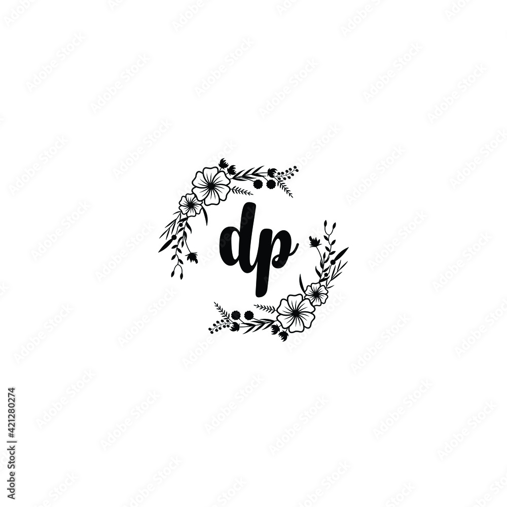 DP initial letters Wedding monogram logos, hand drawn modern minimalistic and frame floral templates DP initial letters Wedding monogram logos, hand drawn modern minimalistic and frame floral templates
