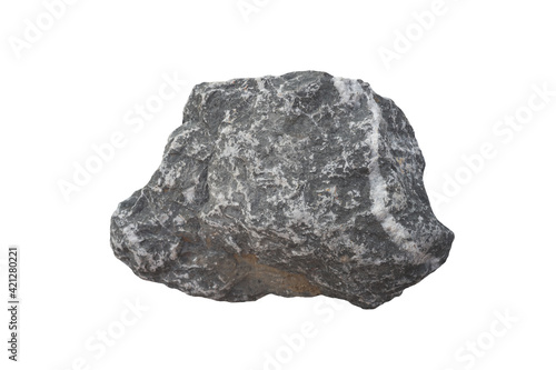 Raw of limestone sedimentary rock stone isolated on white background.       © Montree