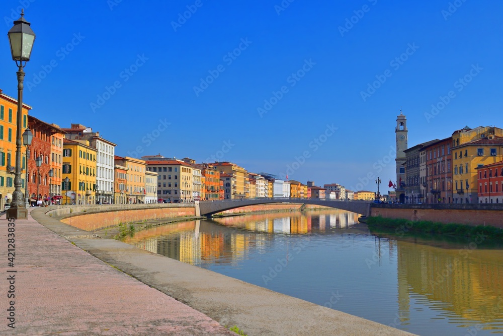 landscape of the city of Pisa in Tuscany, Italy