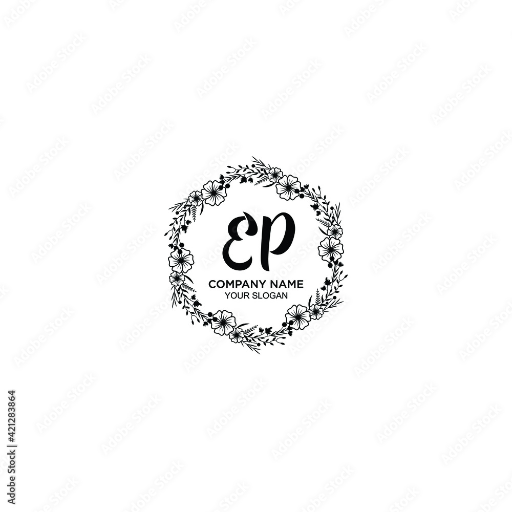 EP initial letters Wedding monogram logos, hand drawn modern minimalistic and frame floral templates EP initial letters Wedding monogram logos, hand drawn modern minimalistic and frame floral templates